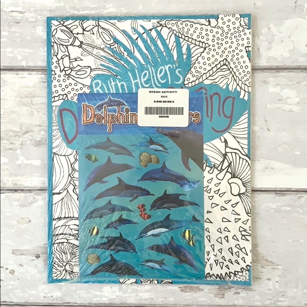 Sealife Ocean Animals Coloring Book & Dolphin Stickers NEW